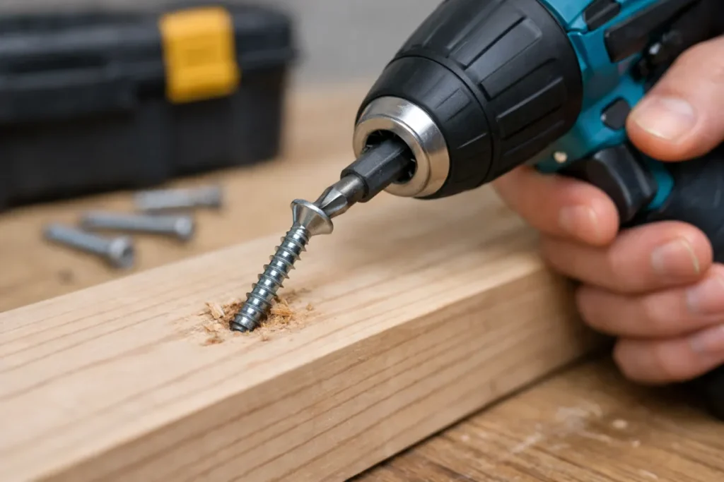 電動ドライバー初心者の失敗2｜ねじが斜めに入る