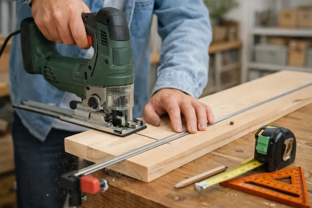 ジグソーでまっすぐ切るならガイドは必要？使うべき場面を解説