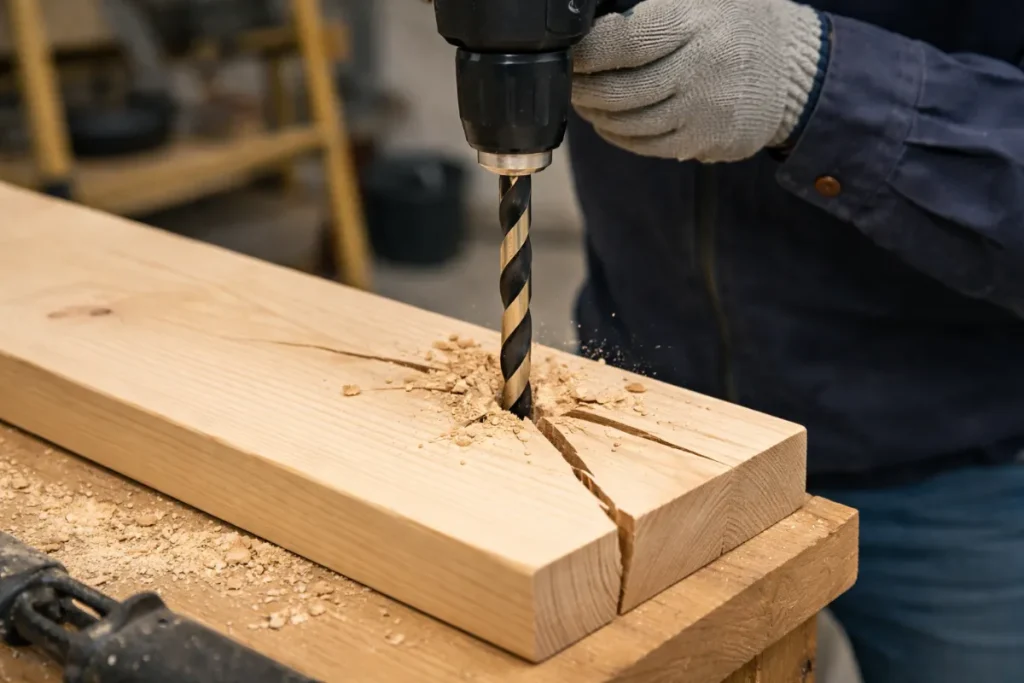 木材の穴あけで割れる原因を先に知っておこう