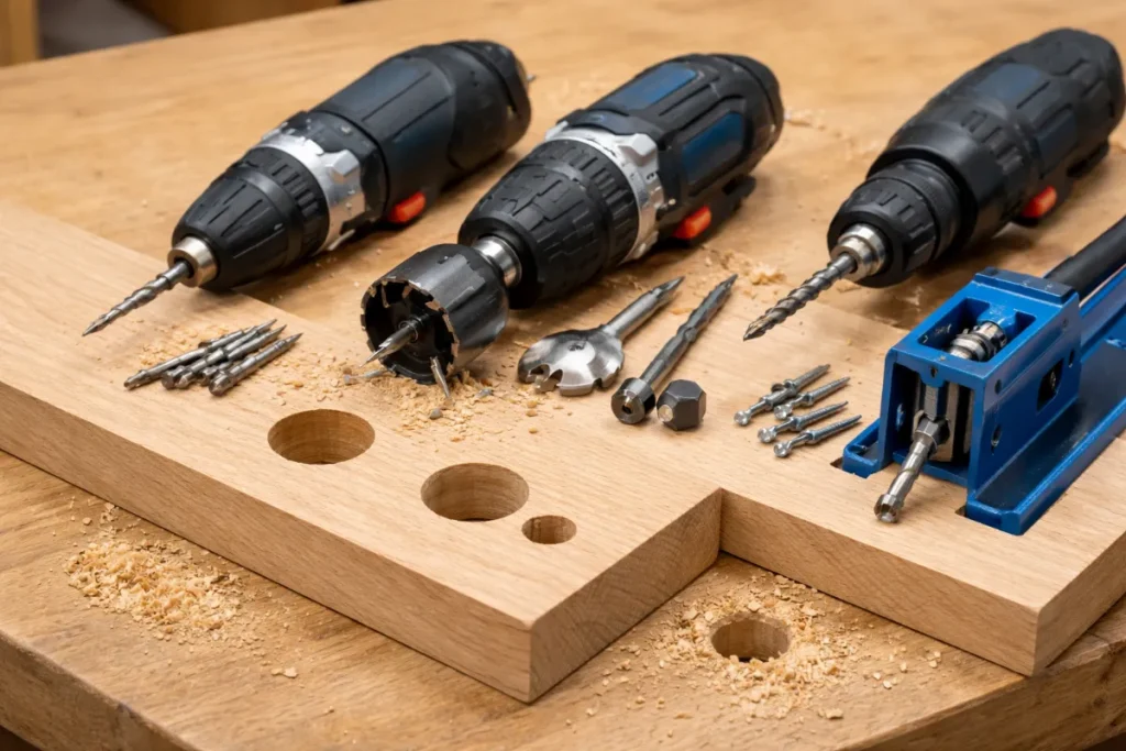 木材の穴あけで失敗しないために、穴の種類ごとに工具を選ぼう