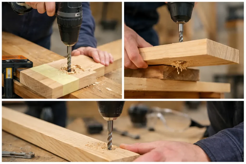 木材の穴あけで場面別に気をつけたいこと